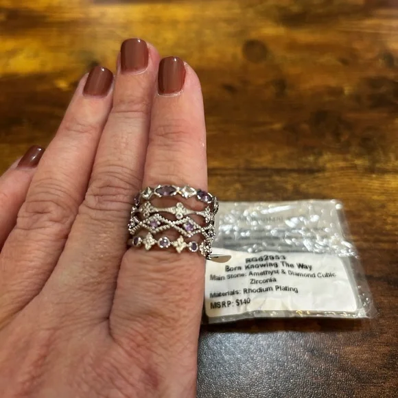 Bomb Party Delicates Born Knowing The Way- Rhodium- Size 8 - Picture 1 of 3